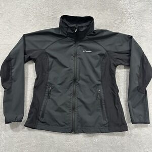 Columbia Activewear Full Zip Jacket Unisex XL Black Lightweight Hiking